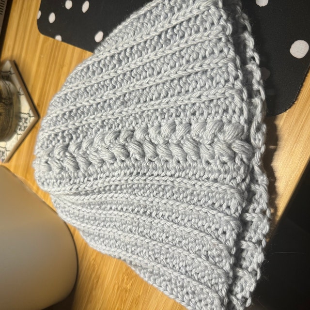 A customer's finished Autumn Wheat Hat Beanie Crochet Pattern