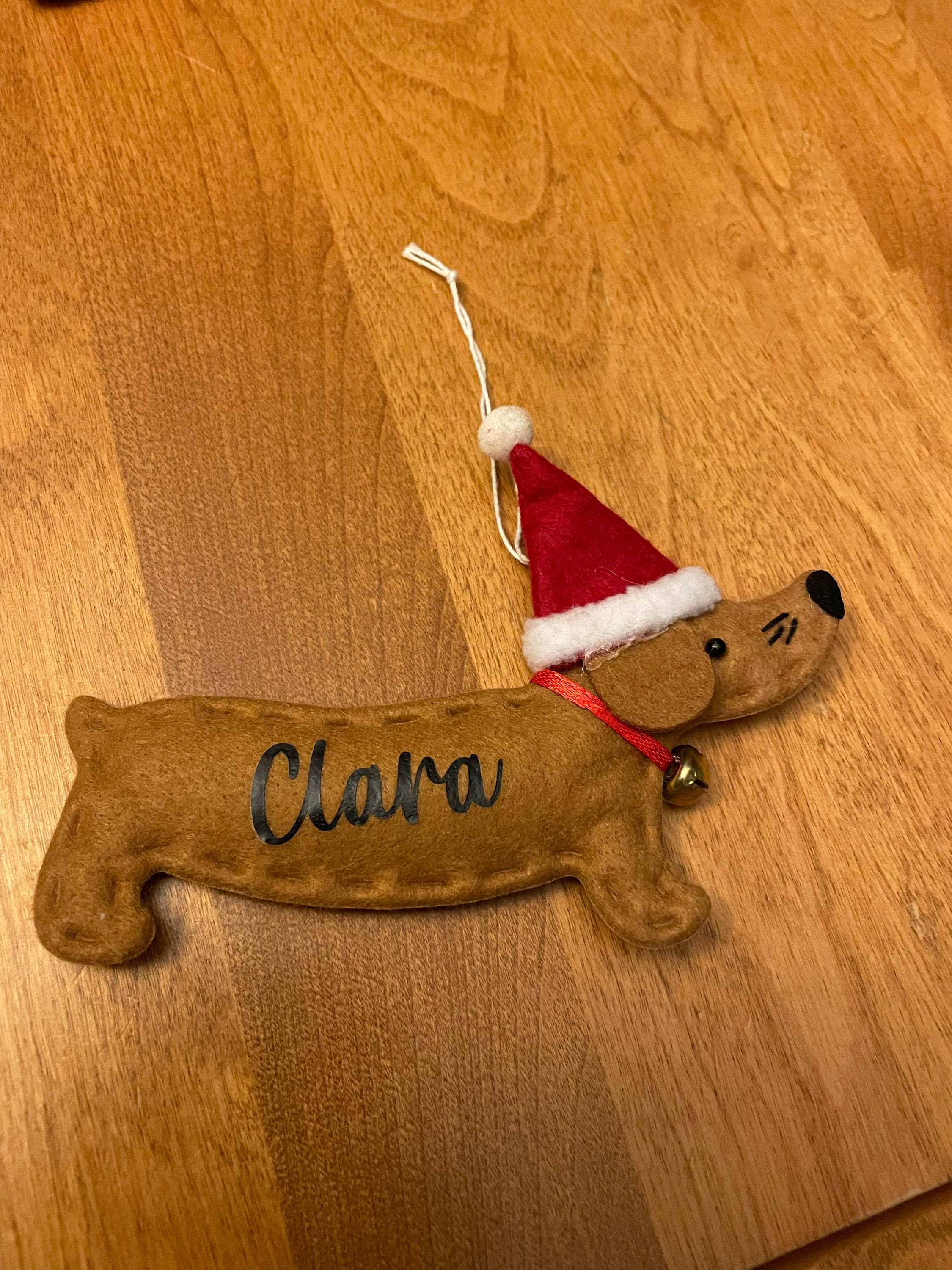 Personalized Dachshund dog Christmas ornament, sausage dog ornament, weiner dog ornament