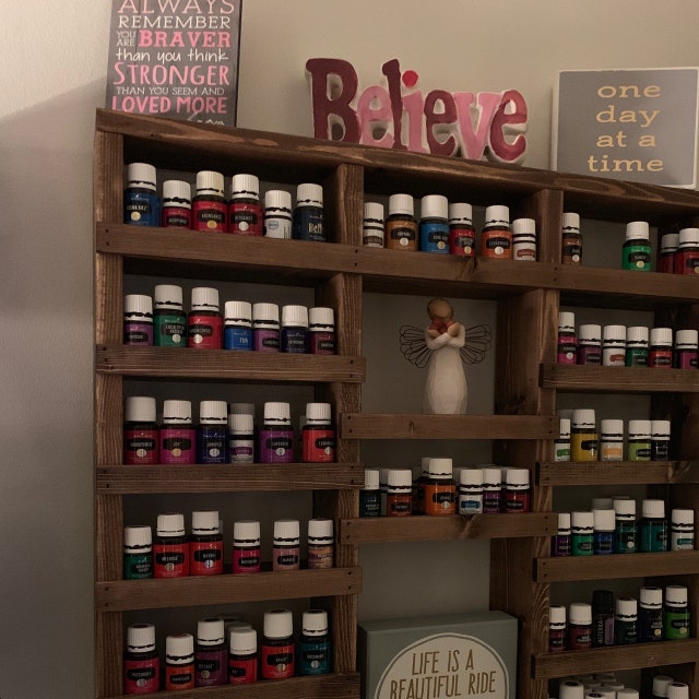 Large Essential Oil Wall Rack Essential Oil Shelf Storage Etsy