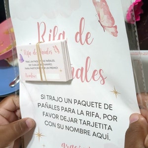 PRINTED Rifa De Pañales Spanish Diaper Raffle Sign Baby -  Finland