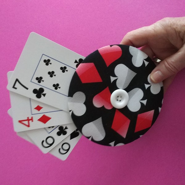 Playing Cards Cotton Fabric by the Yard - Poker Symbols Black - David ...