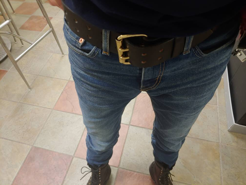 2&quot; Casual Amish Handmade Wickett & Craig Double Hole 12oz Real Bridle Leather Dress Work Belt for Gun Holster Strap-Made in Lancaster PA