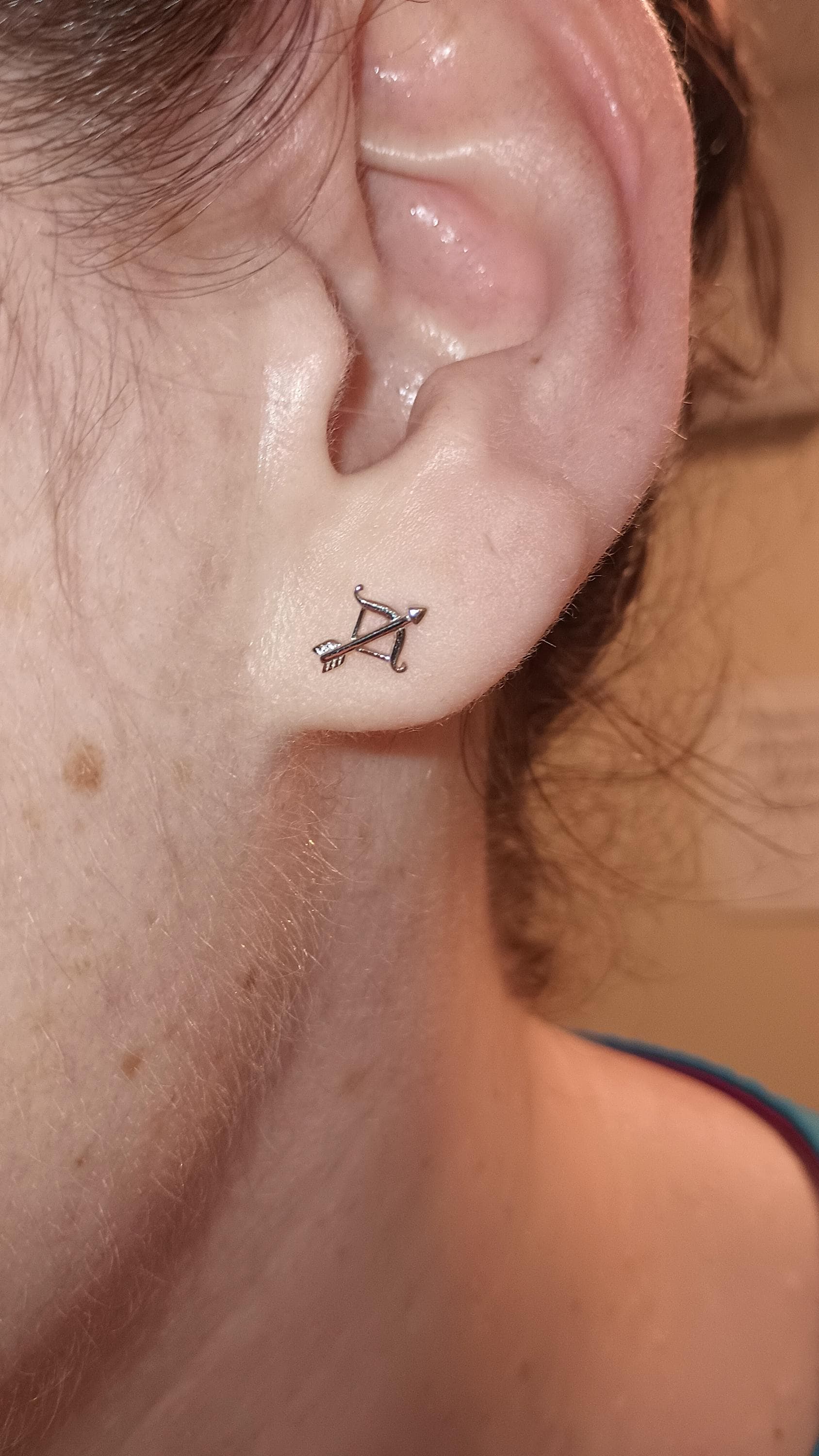 Bow and Arrow Stud Earrings in Sterling Silver, Silver or Gold or Rose Gold, Bow and Arrow Earrings
