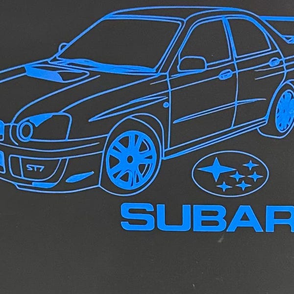 Wrx Engine Svg Subaru WRX STI Side View Svg Dxg Digital Download Drawing Line Art Jdm ...