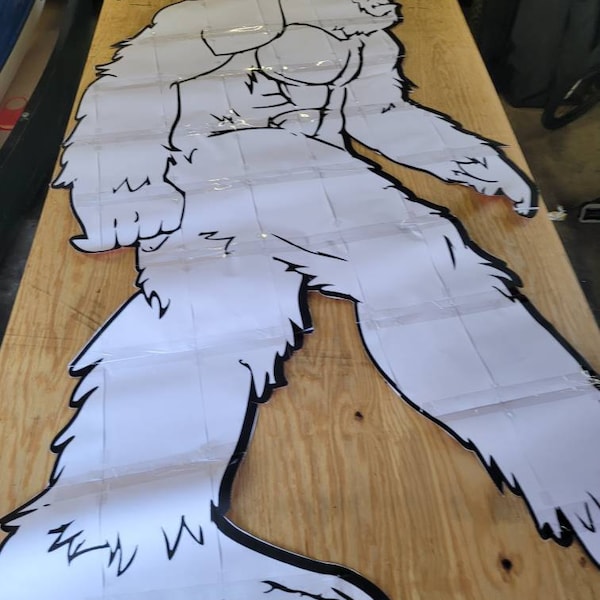Detailed Life Size Bigfoot Pattern , 8 Ft Sasquatch Silhouette Stencil ...