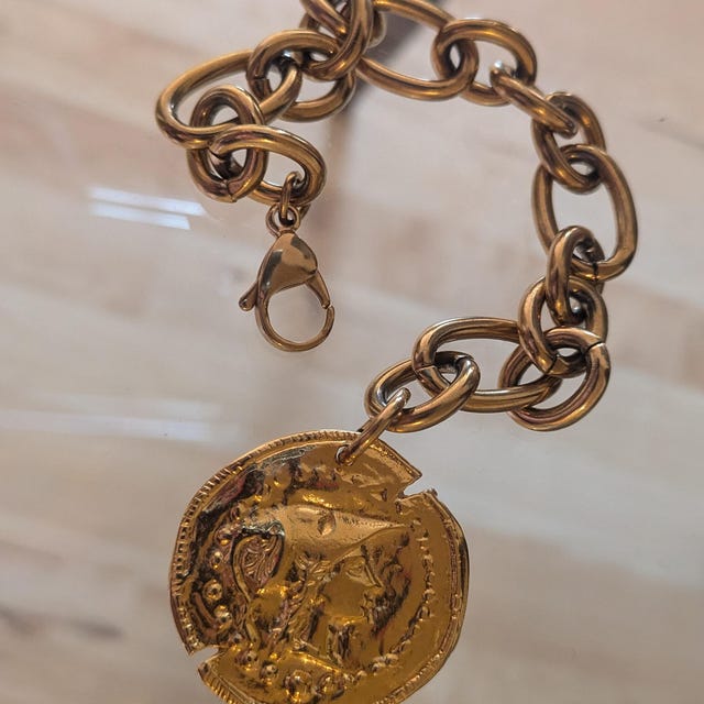 ブレスレット Patou Antique Coins Bracelet - l - Gold Patou | Coin bracelet in gold-plated brass
