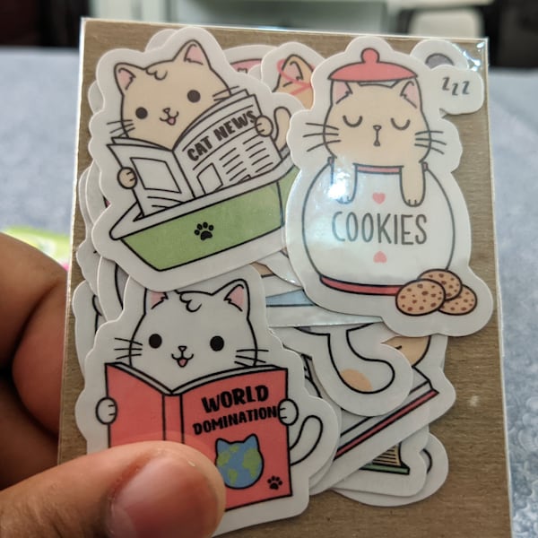 Cute Kawaii Cat Sticker Pack | Cute | Fun Stickers | Stickers | Gift ...