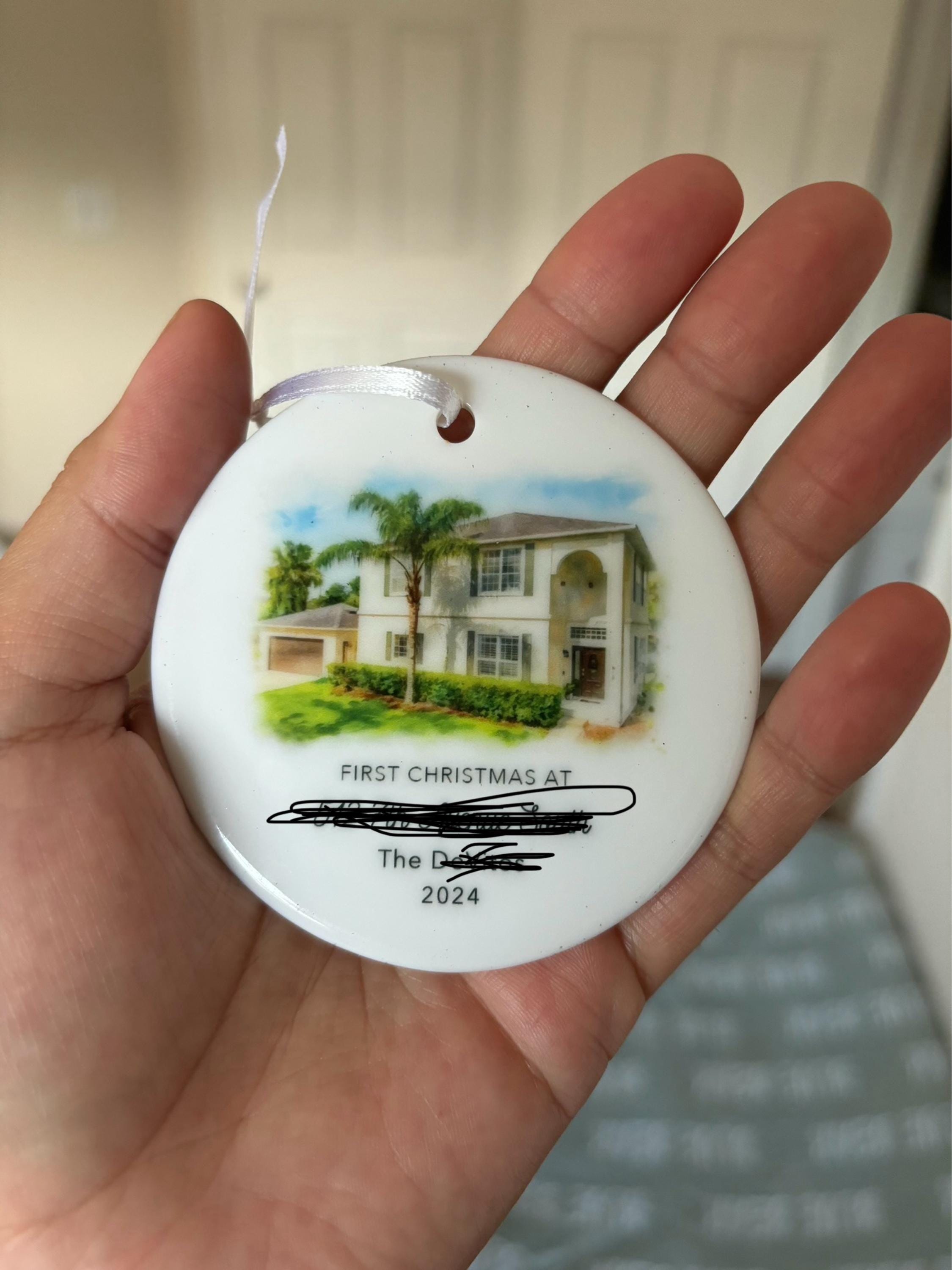 New Home Ornament - Personalized New Home Christmas Ornament - Watercolor Photo Ornament