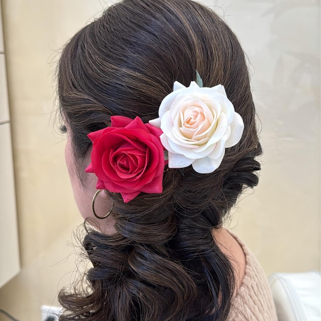 Wedding Flower Hair Clip-real Touch Red Rose Hair Clip, Rose  display picture 1