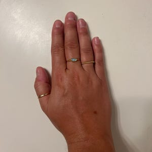 Customer photo from Hannah, Dainty Raw Aquamarine Ring, March Birthstone Crystal Ring