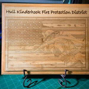 Glowforge Digital Laser Ready Design File - Fireman American Flag ...