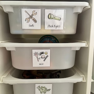 Gwill Autocollants Pour Vêtements De Commode, étiquettes De Commode, étiquettes De Tiroir Pour Enfants, Autocollants D'identification Classifiés, Décalcomanies D'organisation