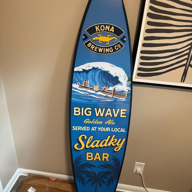 Surfboard Tiki Bar Surfboard Sign: Coastal Beach Decor, Company