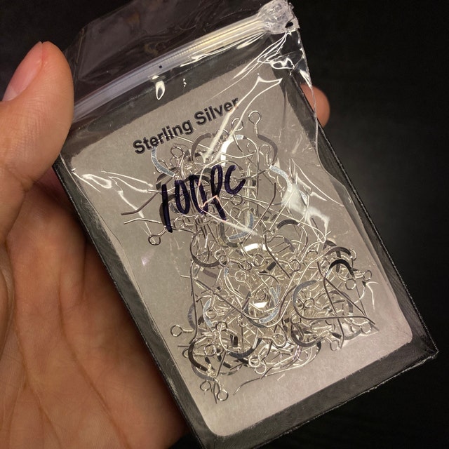 100 Pieces Sterling Silver Filled French Ear Wires – 21 Gauge, Sturdy Flat Hooks