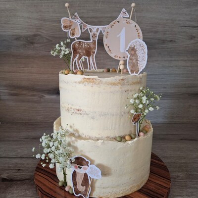 My 1st Rodeo Kuchendekoration – Western-Motiv 'Little Cowboy', Brauner Glitzer, Für 1. Geburtstag & Cowboy-Party
