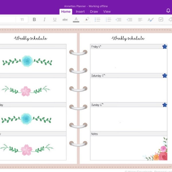Onenote Planner 2025 2026 & Undated, Hyperlinked Onenote Digital