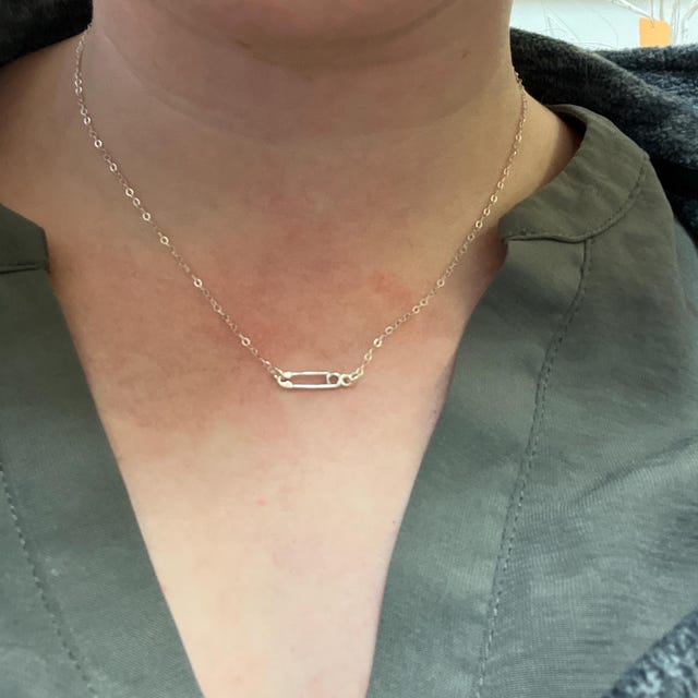 ネックレス・ペンダント Safety Pin Layered Chain Necklace #5743 14K Safety Pin Necklace - IceLink