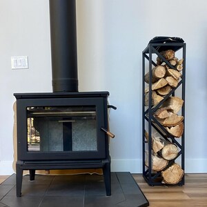 Soporte Elevado De Acero Para Leña De Chimenea - Con Cubiertos, Ideal Para Almacenar Y Organizar
