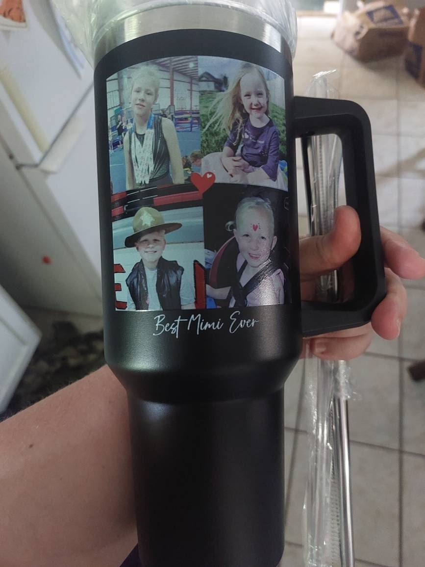 Personalized 40oz Tumbler for Mother’s Day & Grandma | Custom Floral Cup with Straw