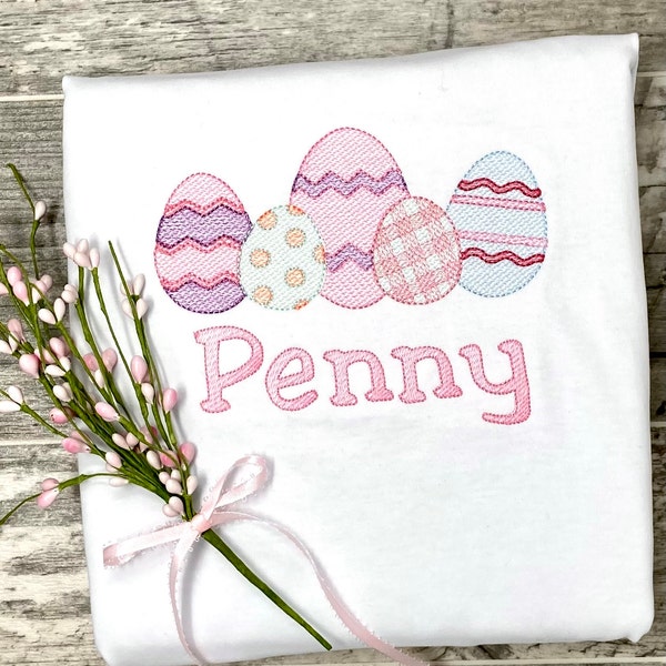 Sketch Easter Eggs Machine Embroidery Design File 5", 5x7, 6x10 - Etsy