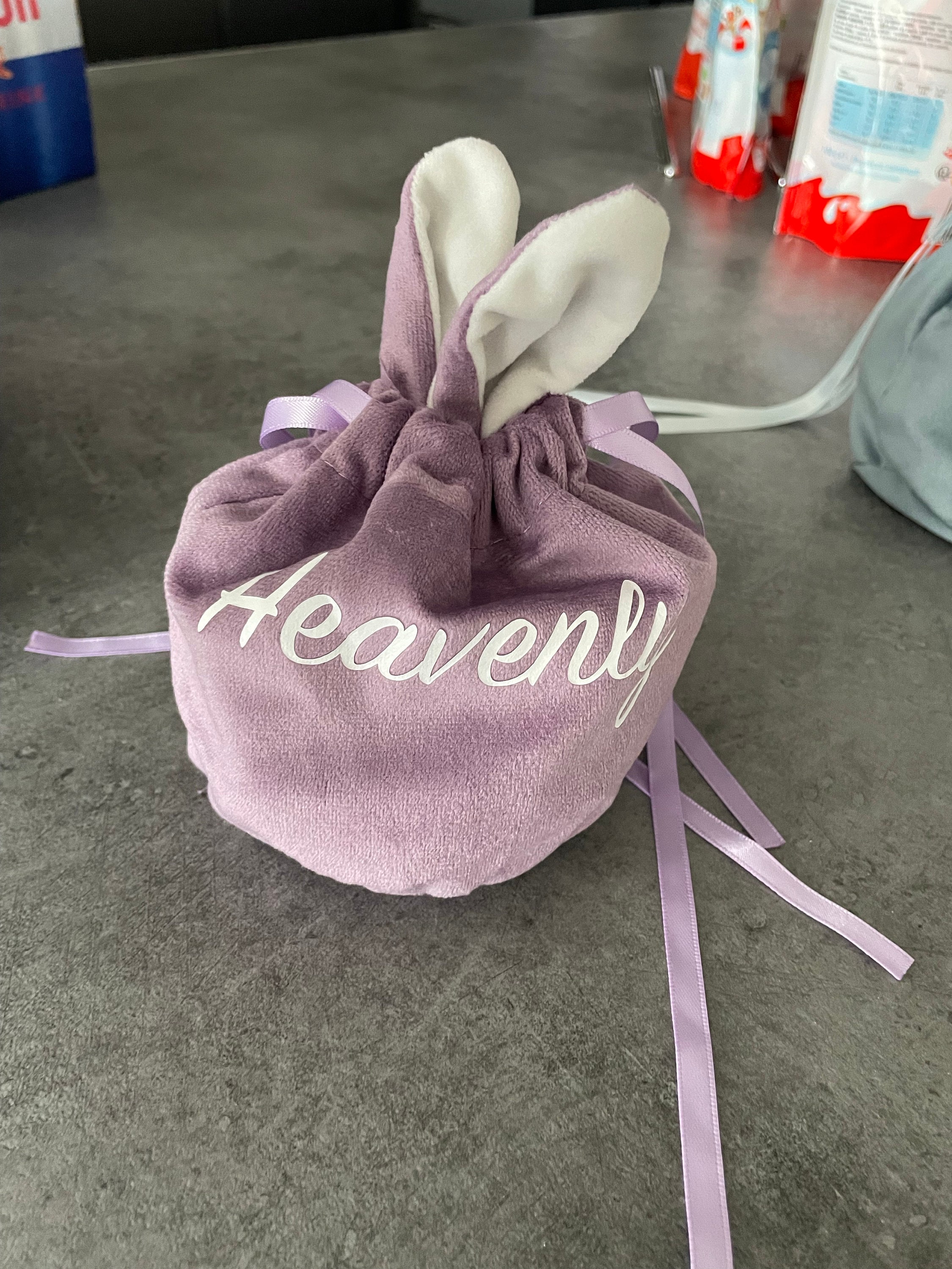 Easter Bunny Ear Treat Bag, Large Velvet Pouch, Small Pouch, Personalised Egg Hunt , Easter Gift For Children, Reusable Bag, Ireland, Irish