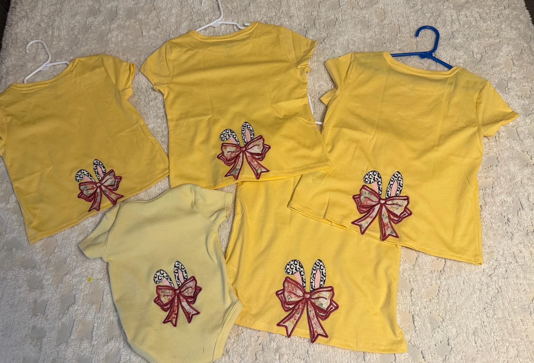 Customer project using Bunny Ears with Leopard Spots embroidery design