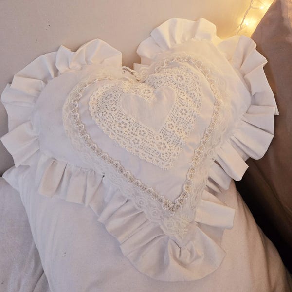 Ruffle Heart Cushion Sewing Pattern PDF Digital Download Throw Pillow ...