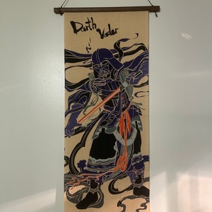 Japanese Tenugui Darth Vader as Guardian of Spirits Fabric, Tissue ...
