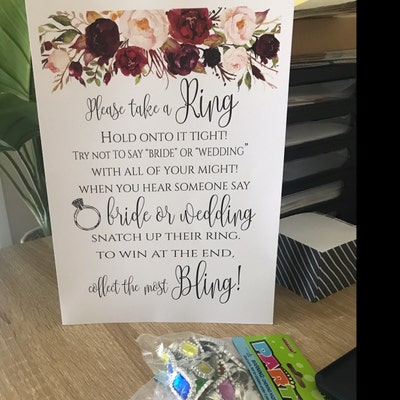 Floral Bridal Shower Please Take a Ring Game Bridal Tea Party Bridal ...
