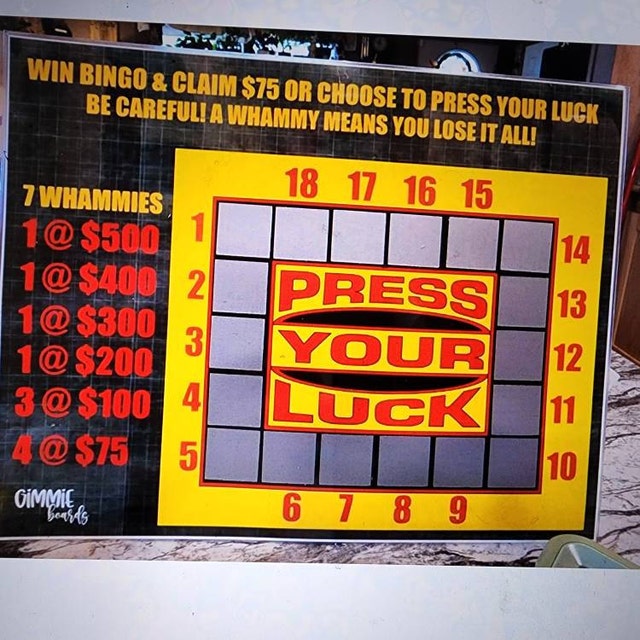 Price is Right All Holds Win Bingo Board 