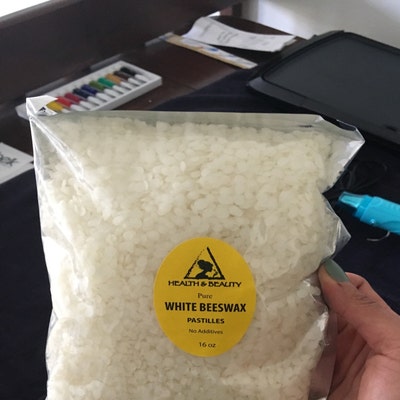 Cire D'abeille Blanche Pure 100% Naturelle En Pastilles - 1 Lb (16 Oz), Fabriquée Aux USA