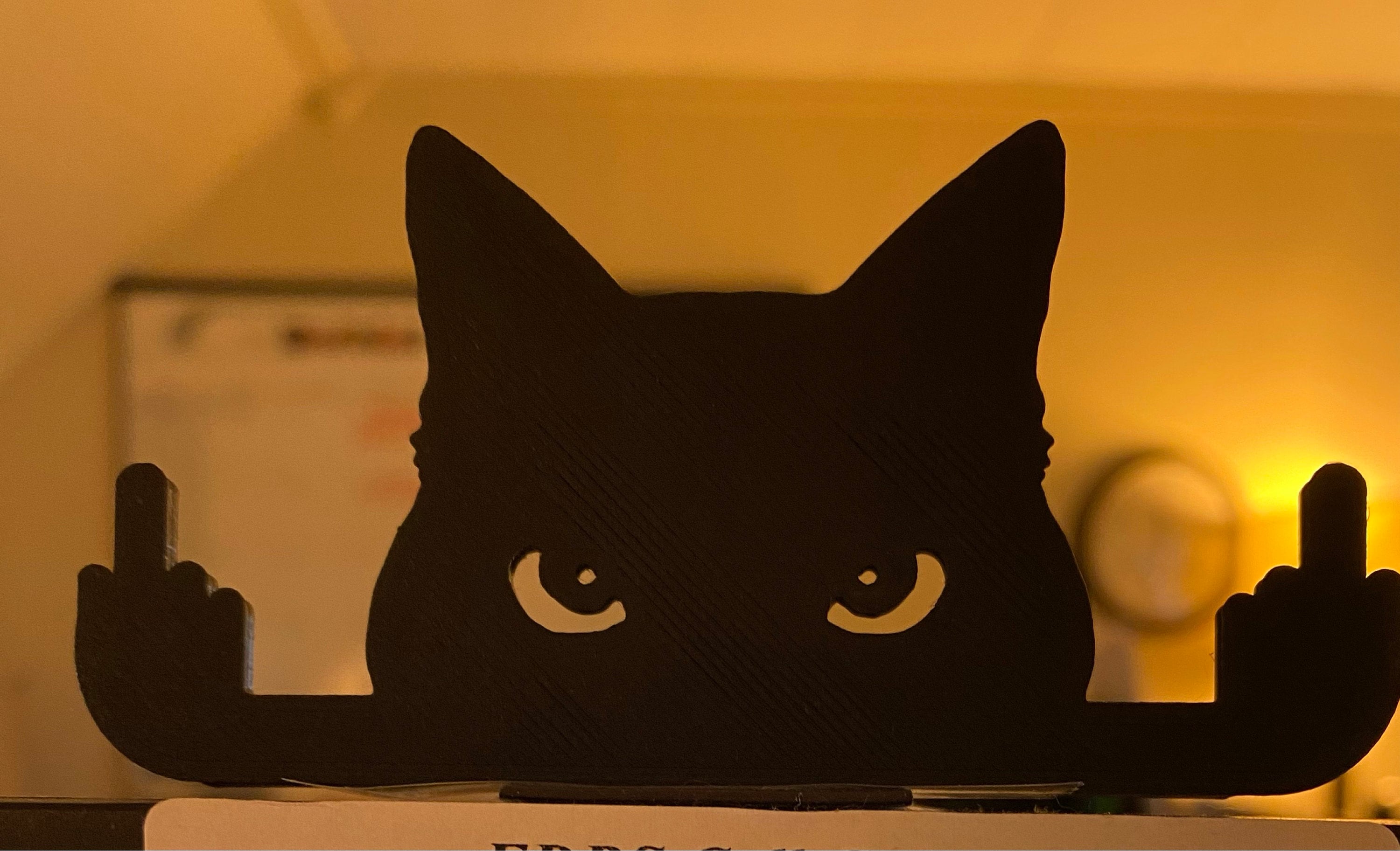 Novelty Cat Ornament Or Display On Door Or Wall