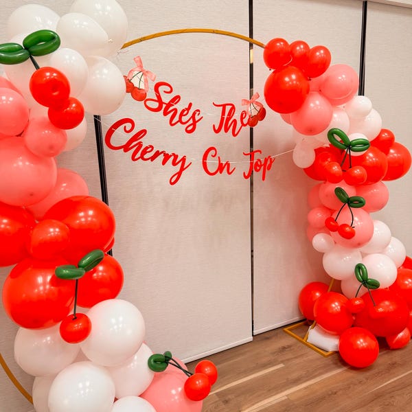 Shes The Cherry On Top Bridal Shower Cherry Balloon Arch Cherry Shes The Cherry On Top Bridal Shower Cherry Balloon Arch Cherry
