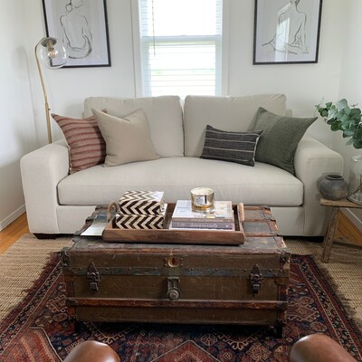 Designer Pillow Cover in Olive Green Textured Cotton Linen Cushion Case