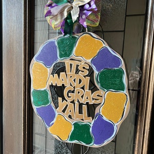 Mardi Gras Crown Door Hanger