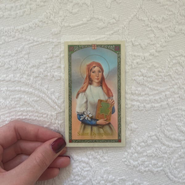 Prayer to - ST Dymphna Laminated Prayer Cards 2-sided Holy Cards - Etsy