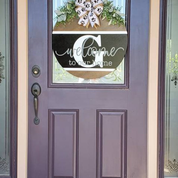 Front Door Decor Welcome to Our Home Year Round Wreath Front Door ...