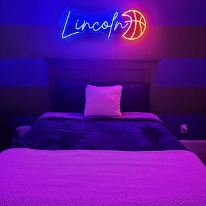 Custom Basketball Name Neon Sign, Personalized Gifts Basketball Name Sign, Basketball Room Decor,Basketball Gifts, Basketball Wall Decor