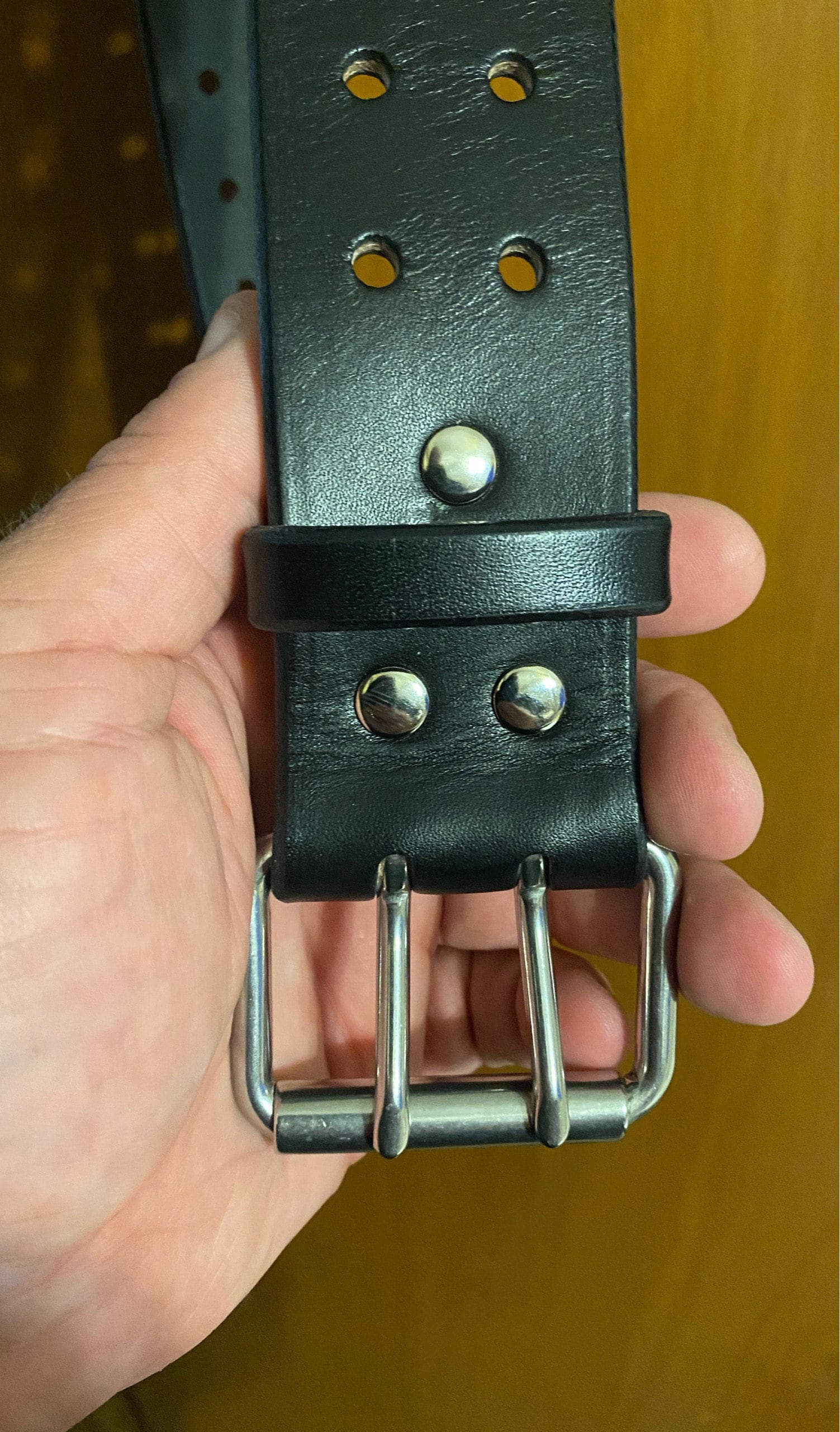 2&quot; Casual Amish Handmade Wickett & Craig Double Hole 12oz Real Bridle Leather Dress Work Belt for Gun Holster Strap-Made in Lancaster PA