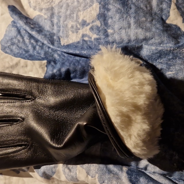 Nappa Leather Rabbit Fur Trimmed Gloves - The Ben Silver Collection