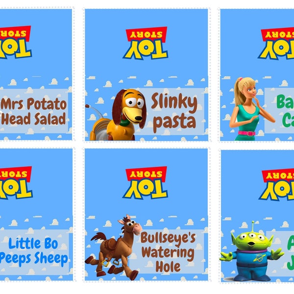 TOY STORY Birthday Decoration Place Cards & Food Labels, Toy Story Party Decorations, Favors ...