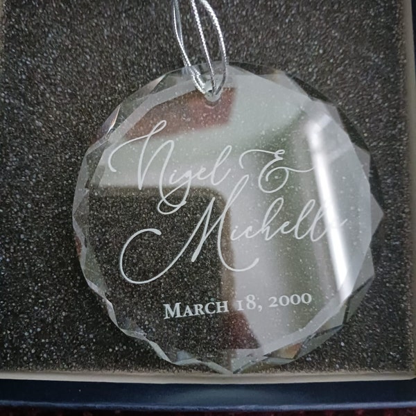 Custom Crystal Ornament Personalized With Your Names and Special Date ...