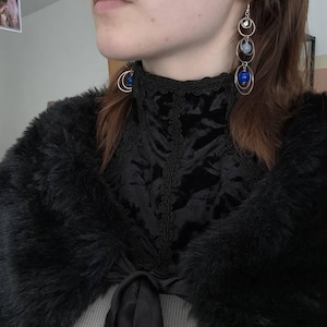 Elegant black bag purse, lace and satin, Victorian, Edwardian, gothic lolita style, Halloween, vampire