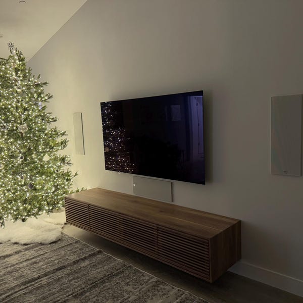 Walnut Floating Media Console - Etsy