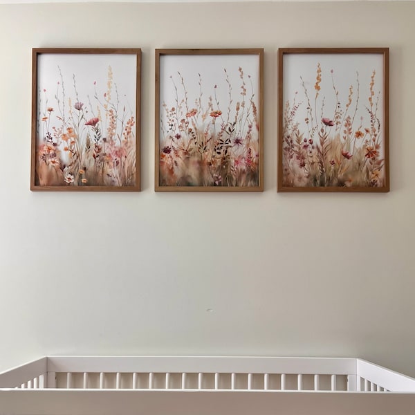 Boho Nursery Wall Art, Wildflower Nursery Decor, Botanical Print ...