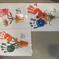 Mothers Day Flower Handprint Art Bundle, Printable | Mom Craft Gift ...