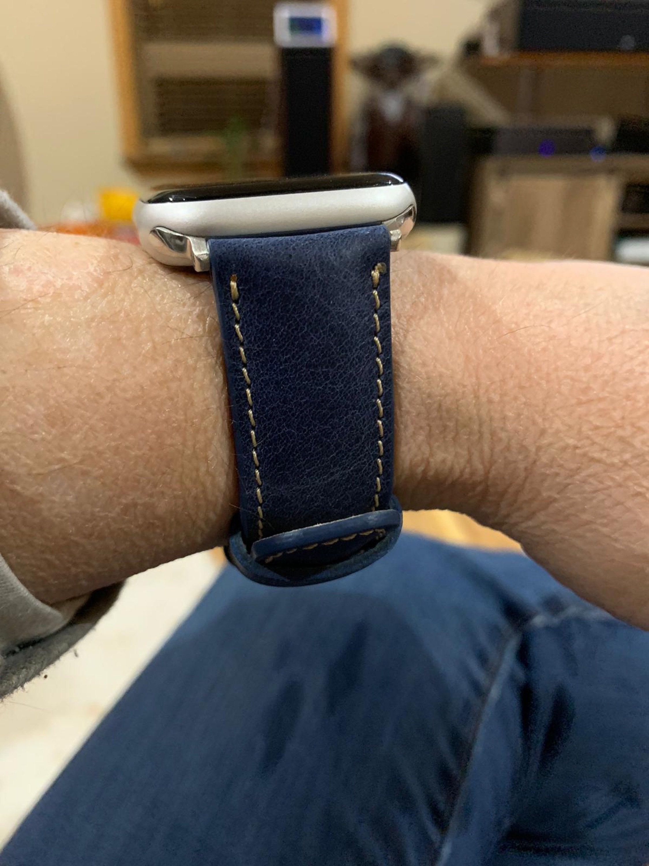 Custom Leather Watch Band, Apple Watch Band 38, 40, 41, 42, 44, 45, 49 mm. Handmade Samsung Galaxy, Pixel, Fossil, Fitbit iWatch Strap