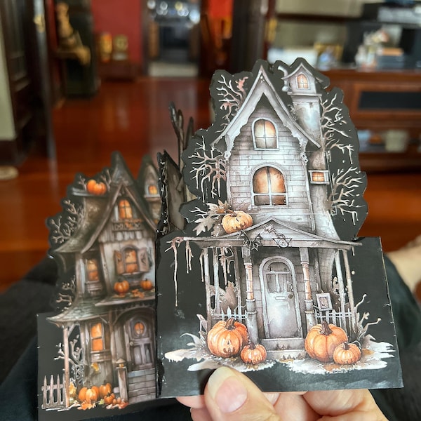 Haunted House, Folding, Insert, Kit, Junk Journal, 3D, Craft, Halloween ...