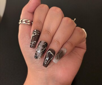 Custom Y2K Green Press On Nails, Dark Style Green Chrome Fake Nails | Darknailz