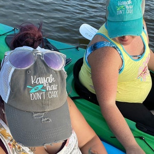 Mesh Ponytail Hat KAYAK Hair Don't Care, Embroidered Poyntail Hat